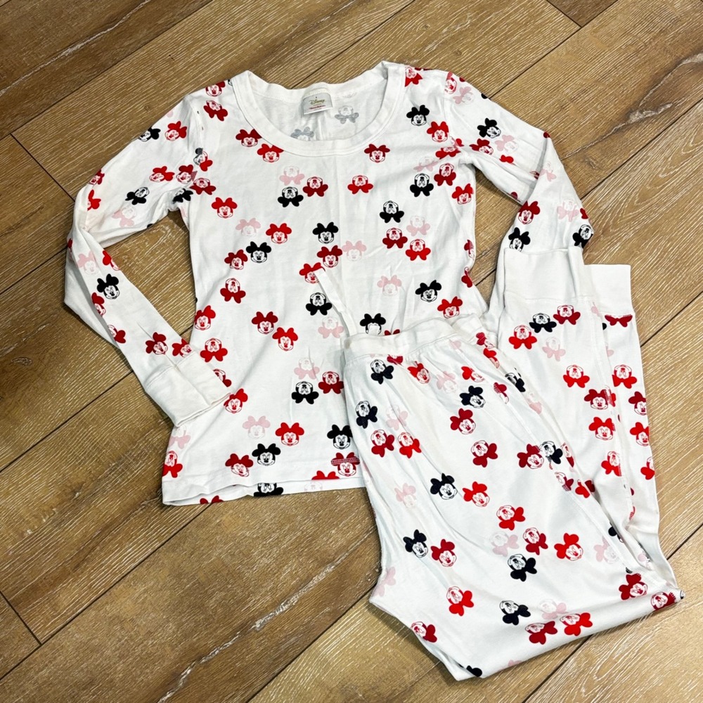 Hanna Andersson Disney Minnie Mouse Organic Cotton Pajama Set White Red Small
